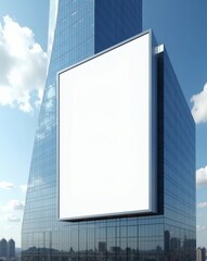 Aufkleber - an empty billboard on the exterior of a modern skyscraper, the perfect place for your advertising