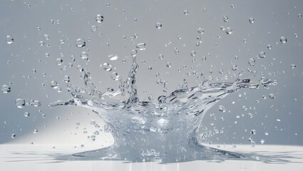 Aufkleber - a splash of water forming a crown shape, with droplets scattering around. The image captures the moment of impact and the dynamic of water