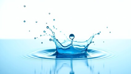 Aufkleber - a water droplet creates splash and ripple effects, symbolizing purity and freshness