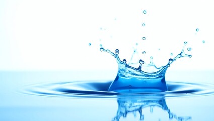 Aufkleber - a splash of water creating a crown shape with ripples around it