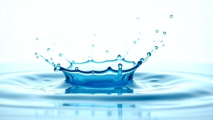 Aufkleber - a water droplet creating a crown splash, with ripples spreading out