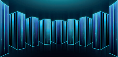 Poster - Abstract futuristic design of artificial intelligence, big data. Global network connection technologies.