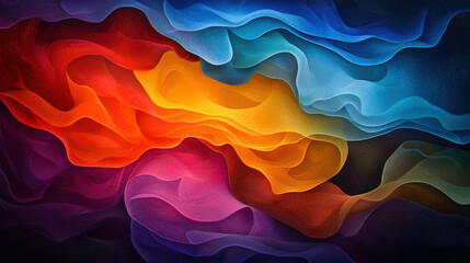 Poster - Abstract Colorful Waves of Fluid Shapes with Vibrant Gradients and Soft Curves