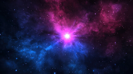 Wall Mural - Colorful Cosmic Nebula with Stars and Galactic Clouds in Deep Space Imagery