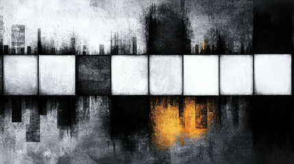 Poster - Abstract urban art with contrasting colors and blank squares for design inspiration or background