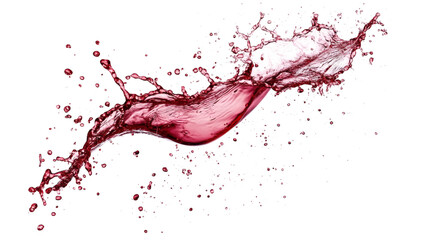Abstract delicious red wine splash wave, dynamic shape with red water drops element isolated on white or transparent background.