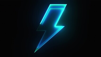 Poster - Neon lightning bolt. Computer generated 3d render