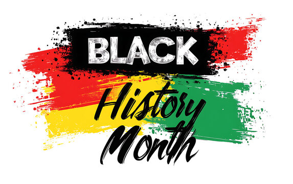Black History Month text design isolated on white background, poster, card, banner, print, flyer, vector illustration PNG. AI GENERATED