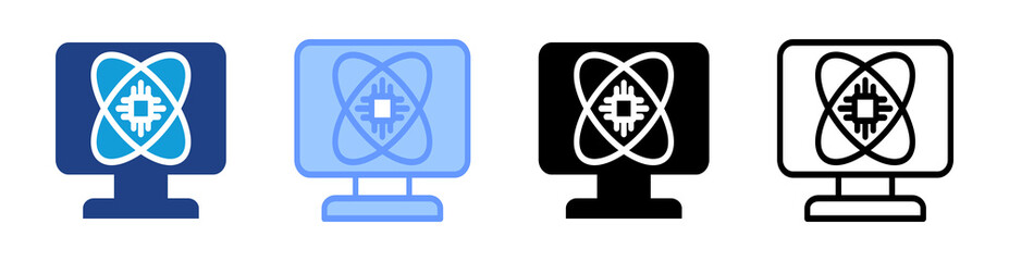 Poster - Quantum Computing icon set multiple style collection
