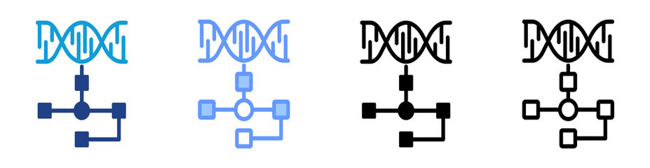Fototapete - Genetic Algorithm icon set multiple style collection
