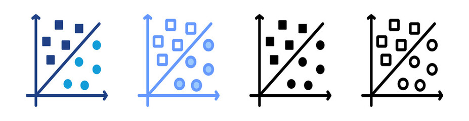 Aufkleber - Support Vector Machine icon set multiple style collection