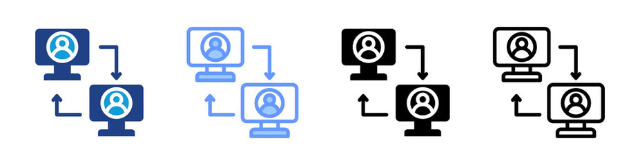 Poster - Peer To Peer Network icon set multiple style collection