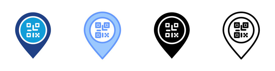 Poster - Address icon set multiple style collection