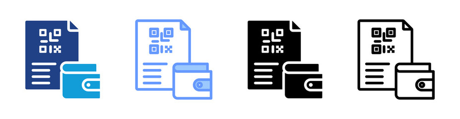 Poster - Paper Wallet icon set multiple style collection