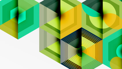 Poster - Hexagons design geometric abstract background