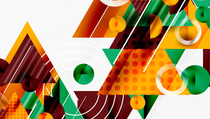 Aufkleber - Sleek abstract background - layered triangles with vibrant gradient tones. Semi-transparent shapes add depth and contemporary aesthetic