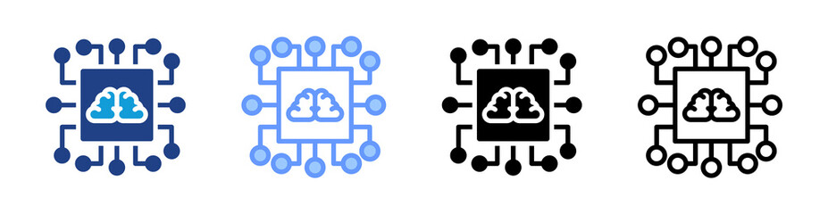 Poster - Ai icon set multiple style collection