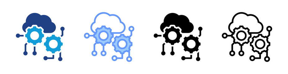 Aufkleber - Machine Learning icon set multiple style collection