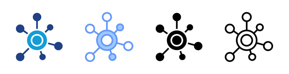 Poster - Nanotechnology icon set multiple style collection