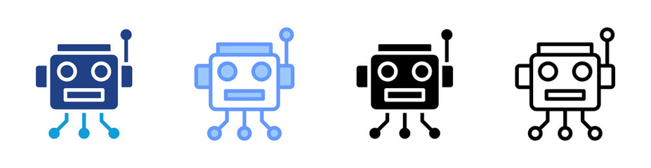 Poster - Robotic icon set multiple style collection