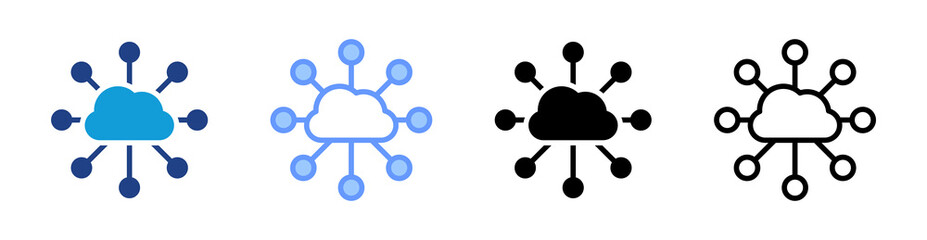 Poster - Edge Computing icon set multiple style collection
