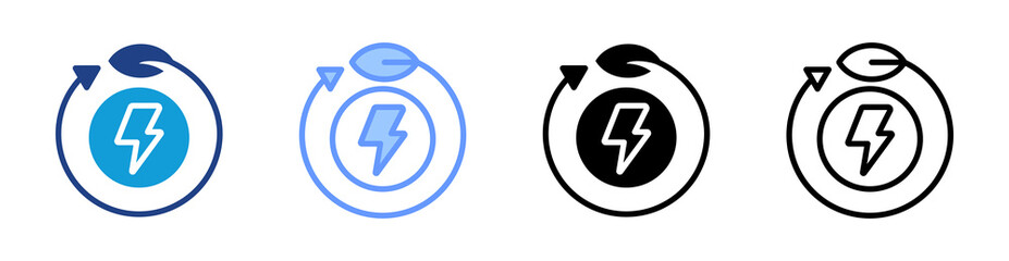 Poster - Renewable Energy icon set multiple style collection
