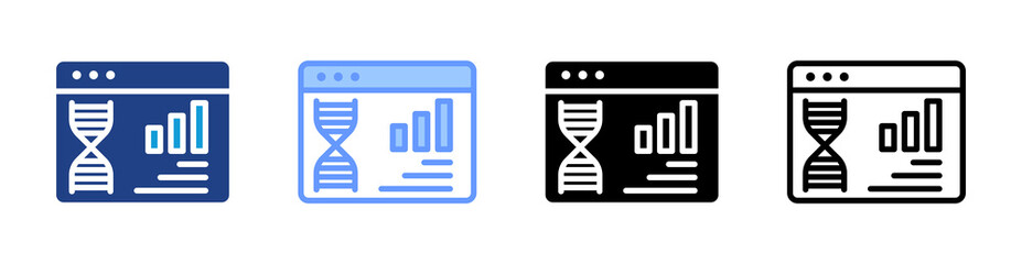 Poster - Bioinformatics icon set multiple style collection