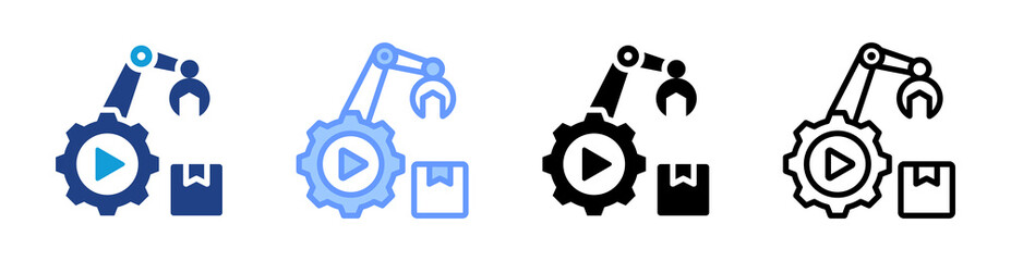 Poster - Smart Manufacturing icon set multiple style collection