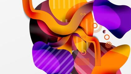 Aufkleber - Abstract background - Lines circles and liquid shapes