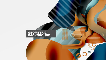Poster - Abstract background - Lines circles and liquid shapes