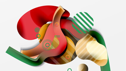 Poster - Abstract liquid shapes and lines background