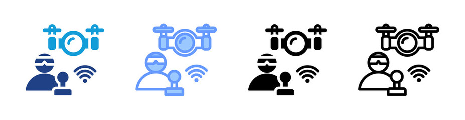 Poster - Teleoperation icon set multiple style collection