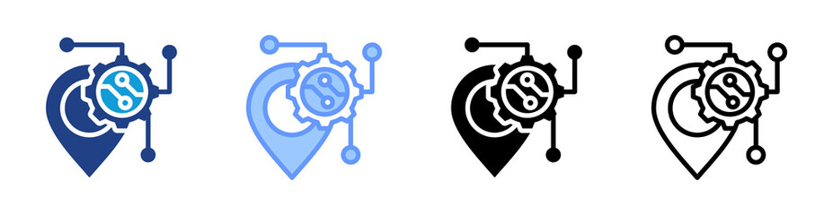 Poster - Tracking System icon set multiple style collection