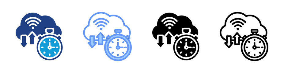 Fototapete - Latency icon set multiple style collection