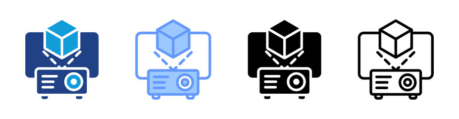 Poster - Projection Mapping icon set multiple style collection