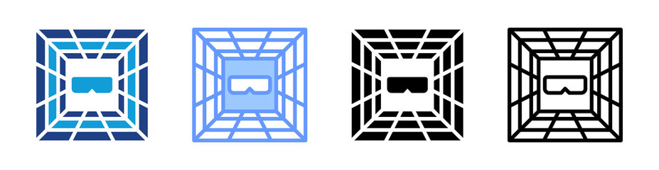 Poster - Virtual Space icon set multiple style collection