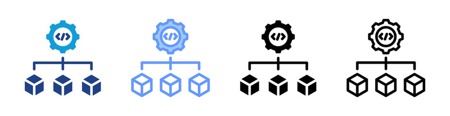 Fototapete - Infrastructure icon set multiple style collection