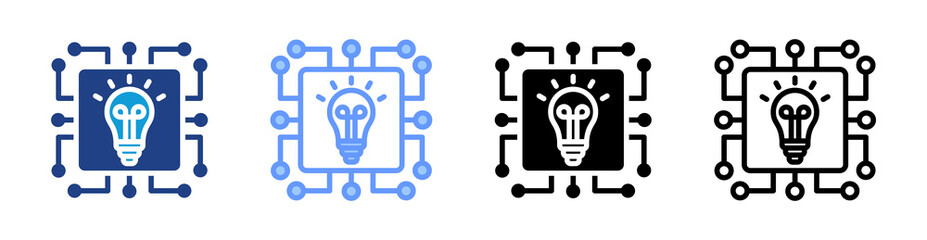 Aufkleber - Machine Learning icon set multiple style collection