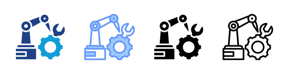 Poster - Robotic Technician icon set multiple style collection