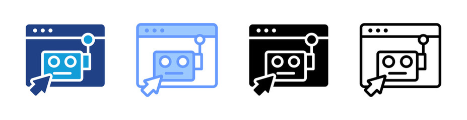 Poster - Robotic Application icon set multiple style collection