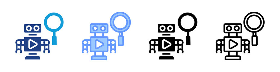 Poster - Robotic Research icon set multiple style collection
