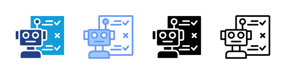 Poster - Robotic Testing icon set multiple style collection