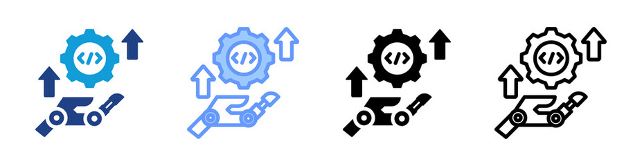 Poster - Robotic Upgrade icon set multiple style collection