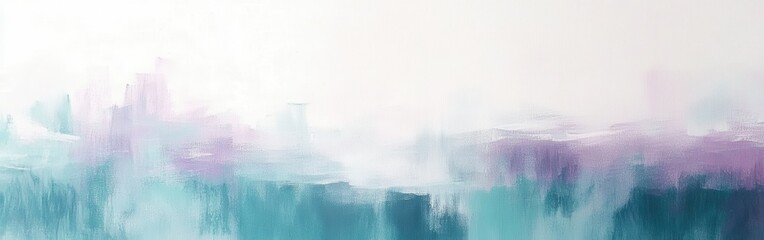 Aufkleber - Soft pastel strokes blend together to create an abstract representation of a tranquil landscape at dusk