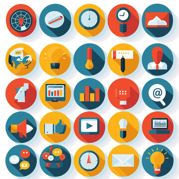 Set of flat icons for web and mobile applications