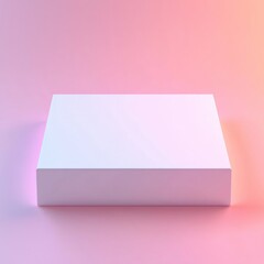 Poster - Soft pastel gradient backdrop featuring a simple white rectangular object in a serene setting with calming colors