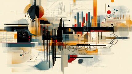 Aufkleber - Exploring the dynamic interplay of abstract stocks and bonds in a financial-themed design