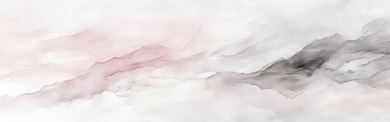 Poster - Abstract pencil strokes creating a serene wash of muted pink against a soft gray backdrop in a minimalist style