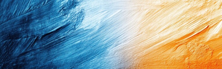 Poster - Abstract gradient of pencil strokes blending blue and orange shades in a textured artistic composition
