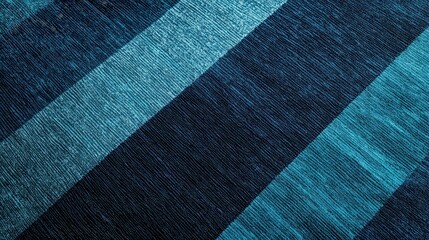 Aufkleber - Textured diagonal stripe pattern in shades of blue and teal creating a modern visual impact on a fabric surface